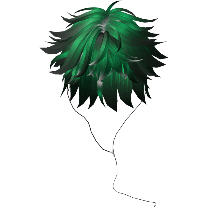 Y2K emo boy with headphones, green hair