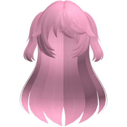 fischl long fluffy hair w ponytails hot pink Roblox item