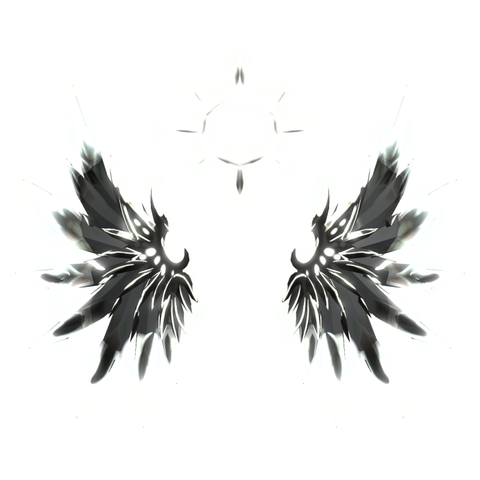 [GLOWING] White Black Fallen Angel Wings w/ Halo