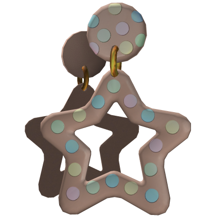 Star Polka Dot Hair Clips In Brown Roblox item