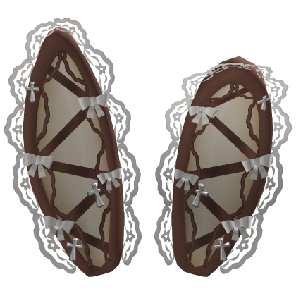 🎀 Gothic Cross Lace Bunny Ears Bows Beige Brown