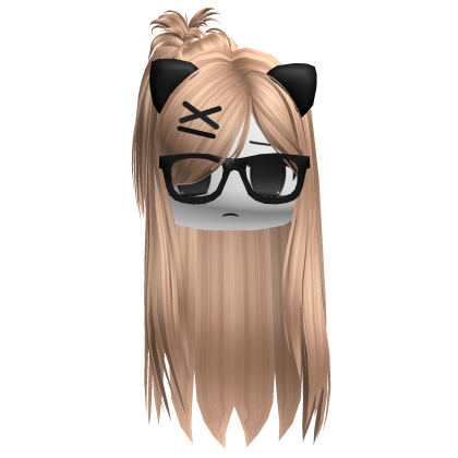 Spikey Kitty Ponytail W/ Moe Face (Silky Blonde) Roblox item