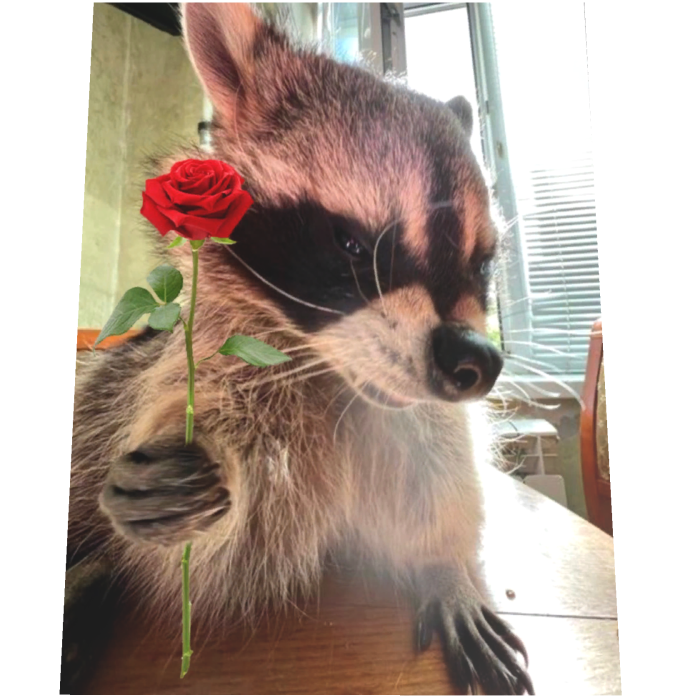 Cute Raccoon Rose Cape