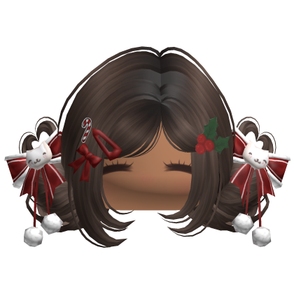 ♡ Christmas Buns w/ Bows (Brown)