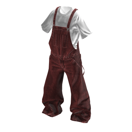 💗DENIM BIB OVERALLS_RED