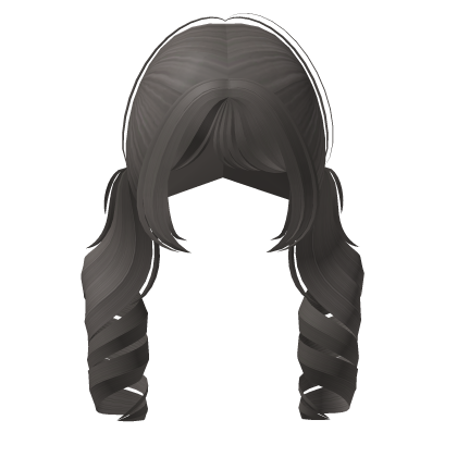 ♡ : curly doll hair back pigtail in ash Roblox item