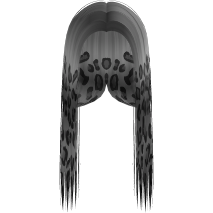 Gray Leopard Print Front-Swept Middle Part Hair