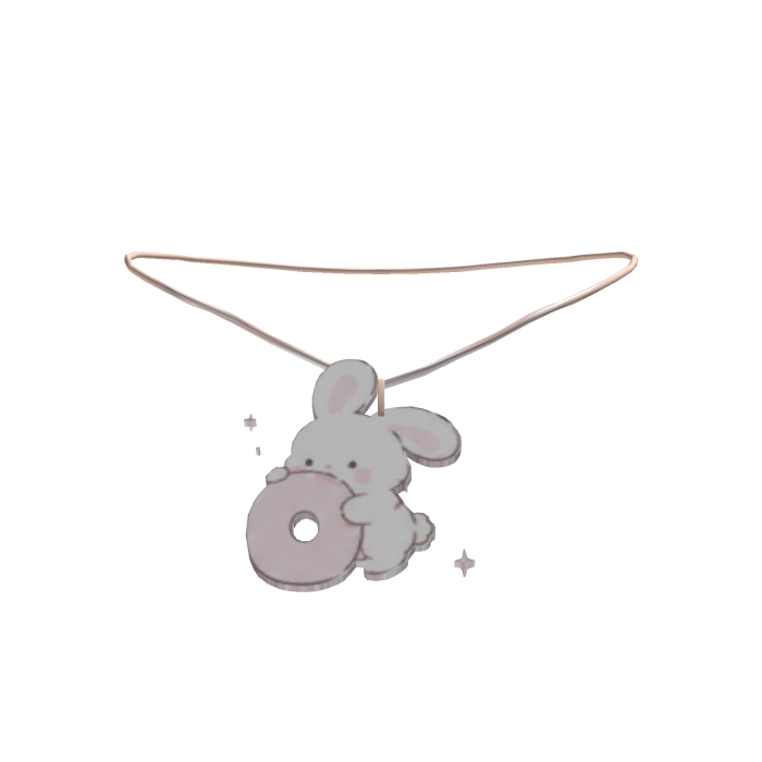 cute o pink bunny initial necklace 3.0