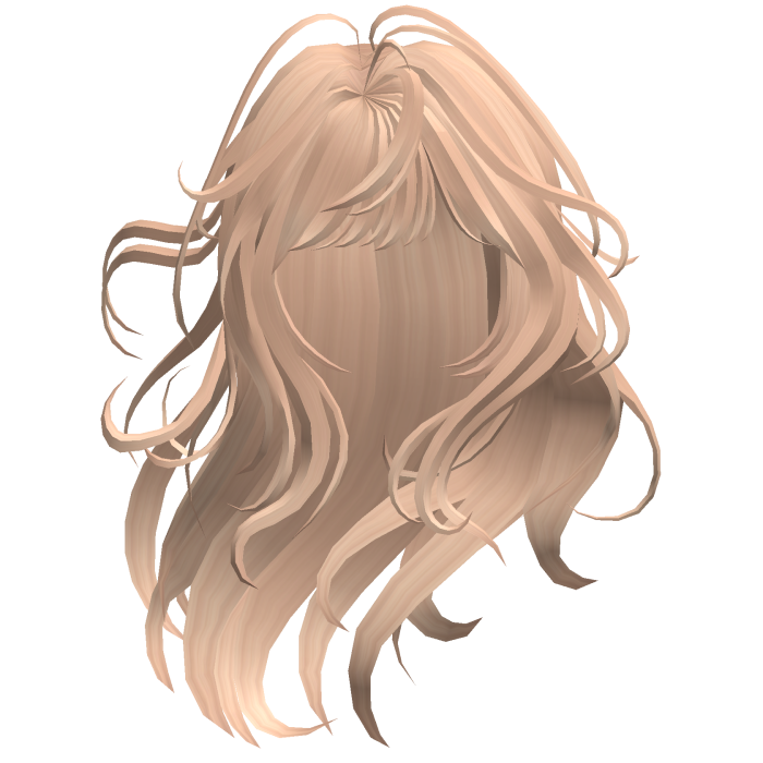 Flowing Side Part Hair - Peach Blonde