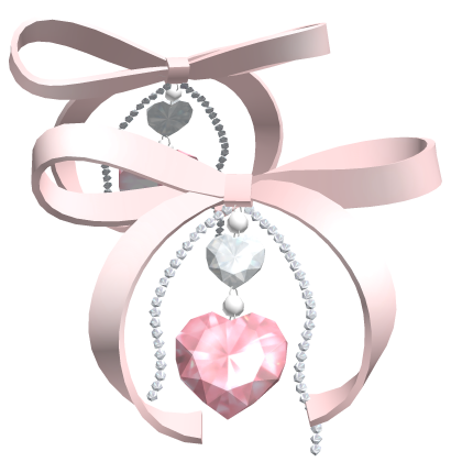 Pink Ribbon Gemstone Hair Bows Roblox item