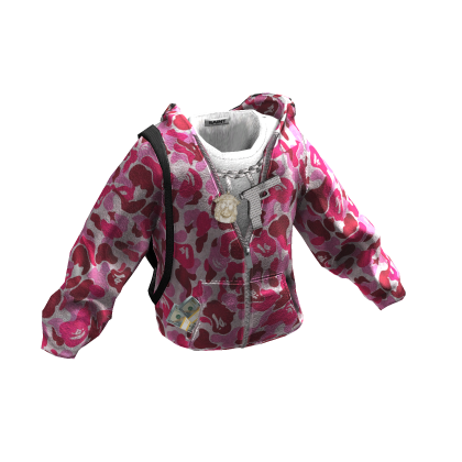 Pink BAPE Zip-Up Hoodie w/ Toy Chain