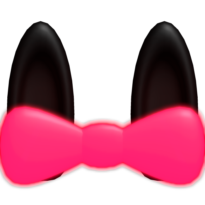 (GLOWING) adorable black bunny ears w red bow