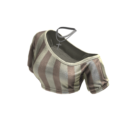 Cozy Off Shoulder Striped Top Necklace(BeigeCream)