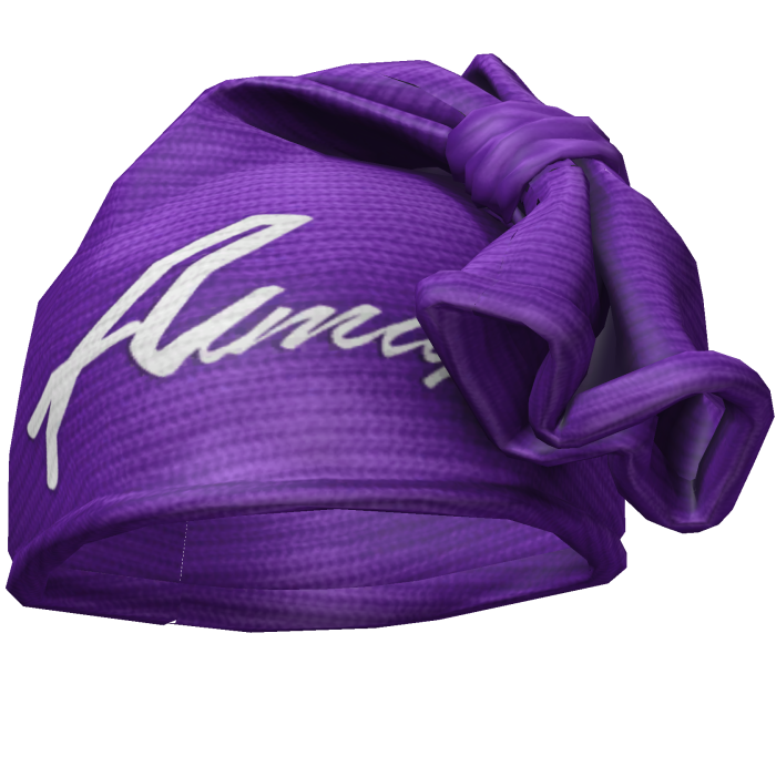 Purple & White Knotted Wrap Cap Beanie