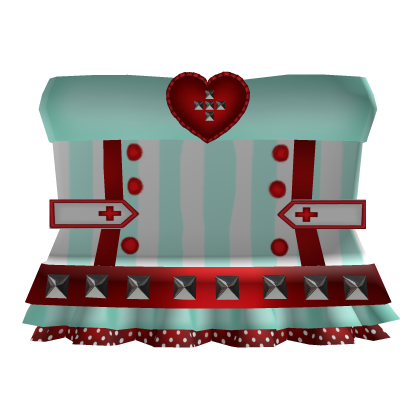 kawaii Mint Red White nurse dress Roblox item