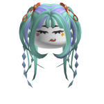 Hyperpop | Metalican Cross-Pinned Pigtails w/ Face