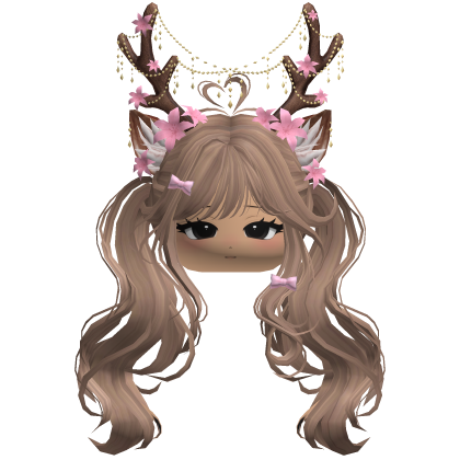 Ethereal Christmas Fairy Fawn Pigtails w/ Antlers