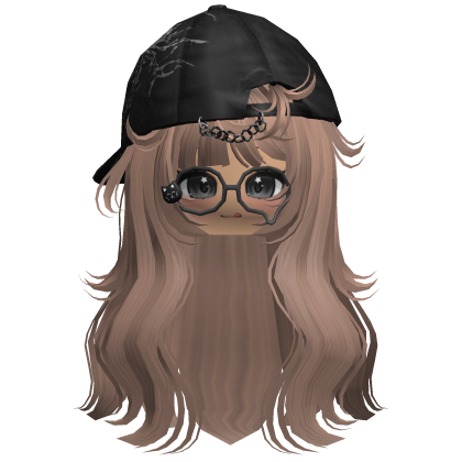 ♡ Wavy Hair w/ Y2K Cap & Cute Face (Milktea) thumbnail