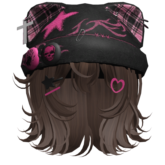 Brown Streetwear Y2K Beanie Girl Hair