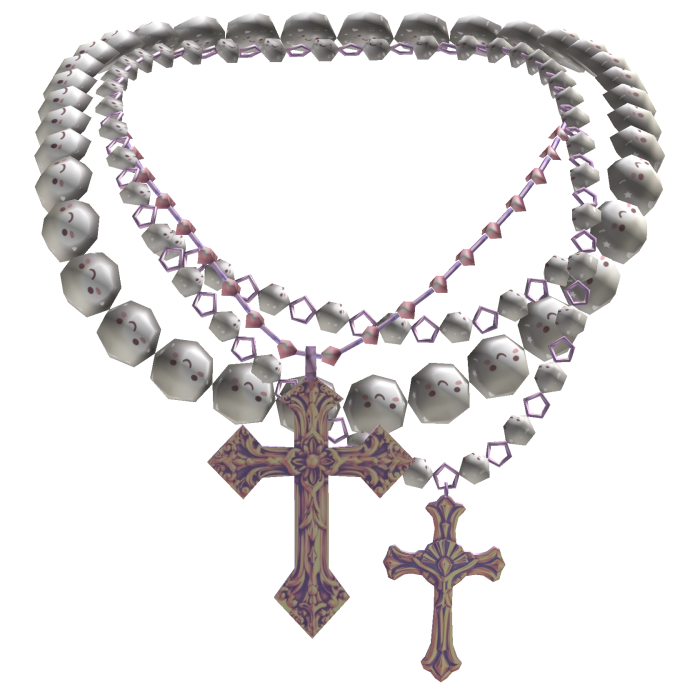 Kawaii Pearl Layered Jesus Cross Necklace Rosary