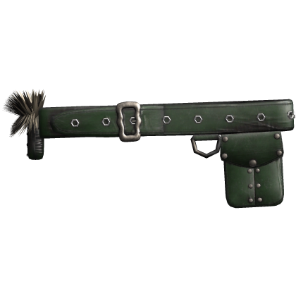 Pirate Leather Furr Belt and Waist Bag Green Roblox item