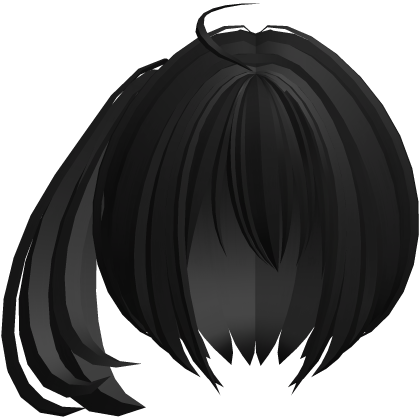 2000s moe short fluffy side pony black