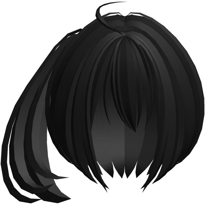 2000s moe short fluffy side pony black