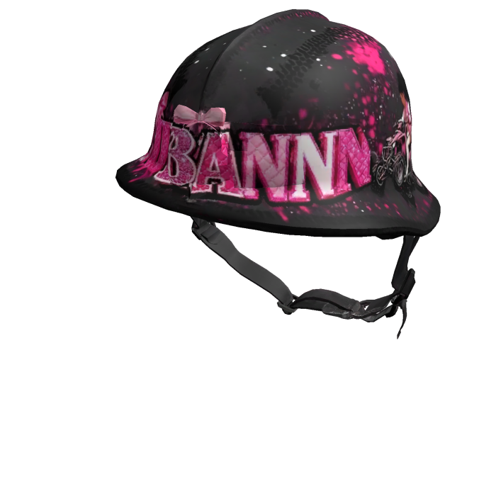 Black and pink HWC helmet