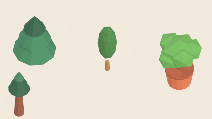 Stylized Tree Pack x40 Low Poly Pine Oak Palm preview 8