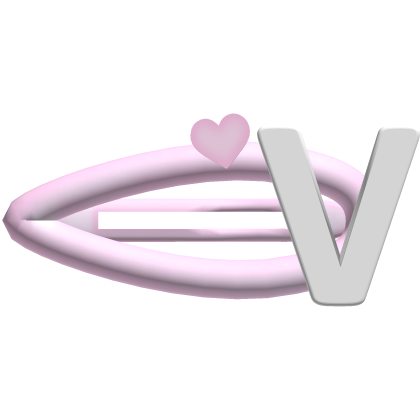 ♡ pink v initial hair clip Roblox item