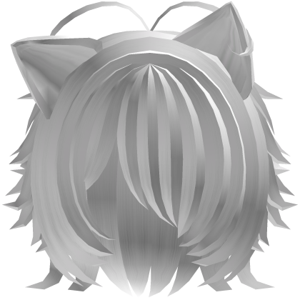 white cat ears short messy hair