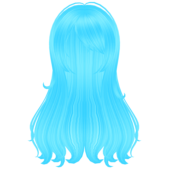 frutiger aero blue wispy long flowy hair (NEON)