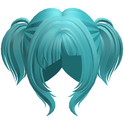 High Layered Pigtail Hair with Bangs Ocean Blue Roblox item