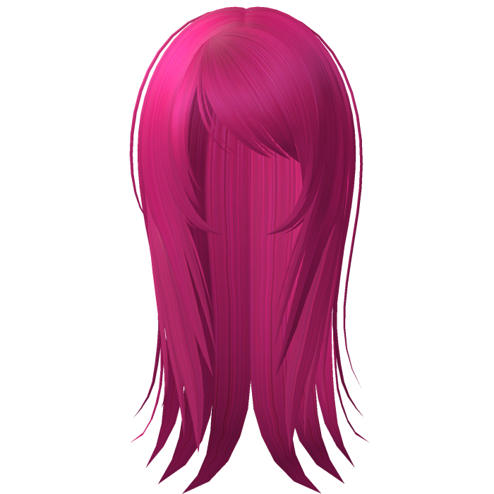 ☆ emo scene messy wispy long hair hot pink