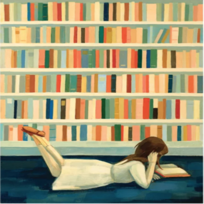 {[PAINTING]} Girl In A Library Roblox decal