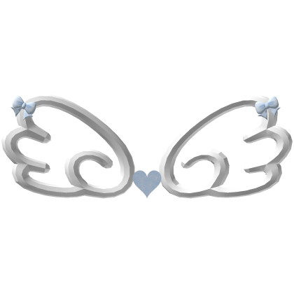 Little Angel Ribbon Wings - White Pastel Blue Roblox item