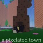 a pixelated town