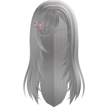 White Coquette Igari hair w glasses Roblox item