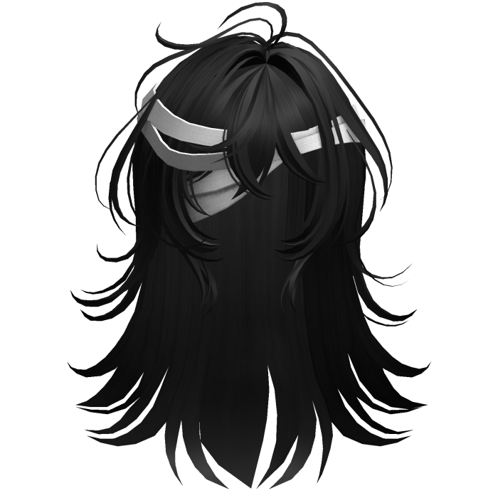 Black Bandaged Anime Hair