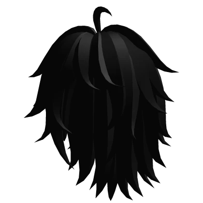 Fluffy Blocky Emo Wolf Cut - Black (3.0) Roblox item render