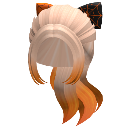 halloween blonde ponytail hair w/ bow Roblox item