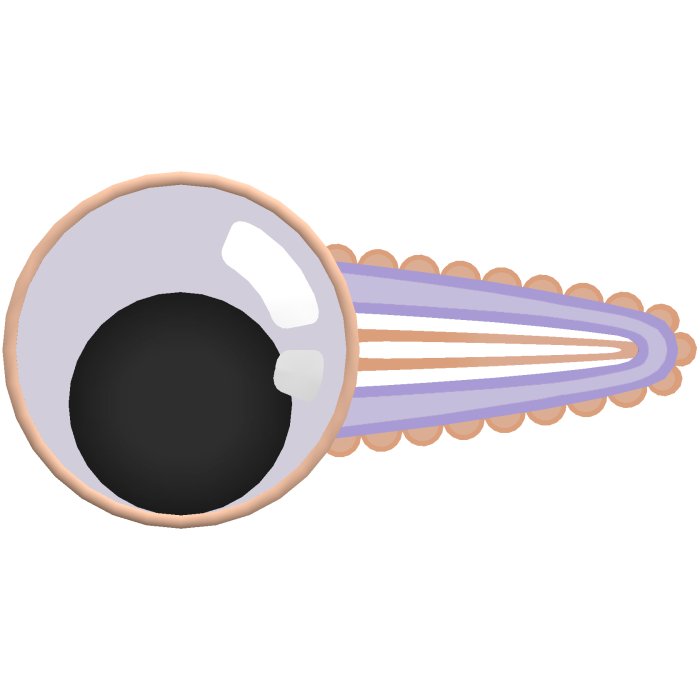 cute googly eye hair clip purple and orange