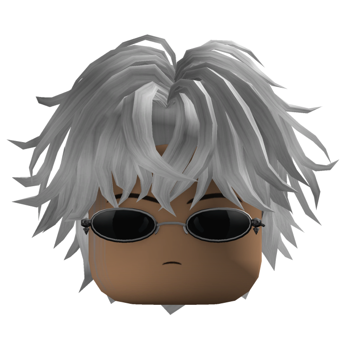 Messy Wavy Hair w/ Sunglasses (Silver)