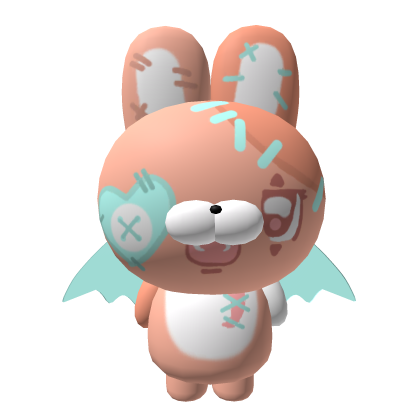 Cute Halloween Big Orange & Teal Bunny Bat Plush Roblox item