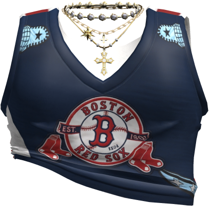 Red Sox Jersey Top with Cross Necklace Bundi 3.0