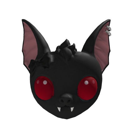 Bat Mask Black Red Eyes Fangs Goth Emo Creepy Cute