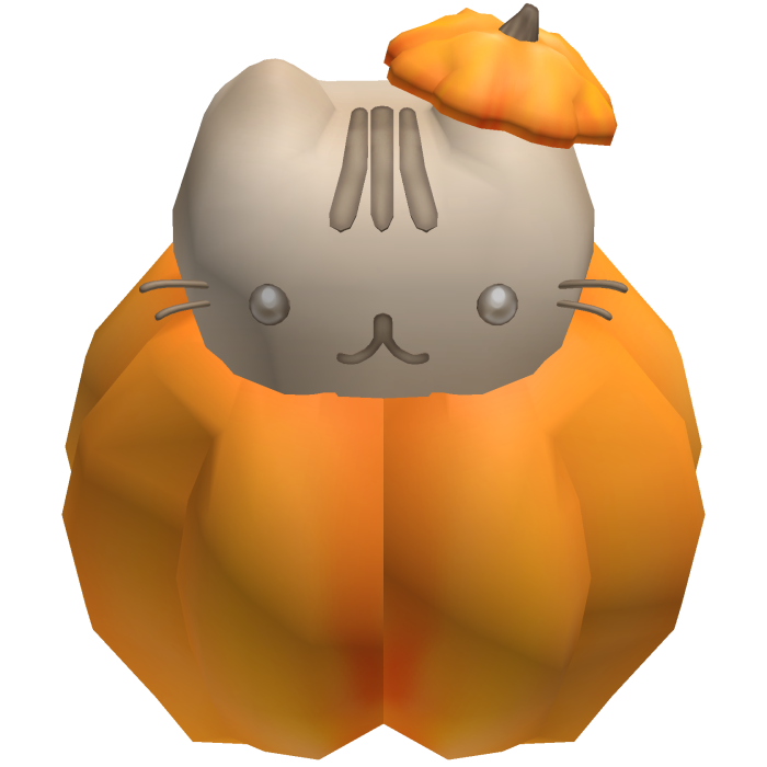 ♡ cute pumpkin cat rideable mount halloween grey
