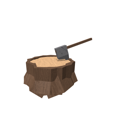 Chopped Tree with Axe