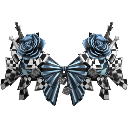 Checkered Chess Piece Corset Top Roses Pastel Blue