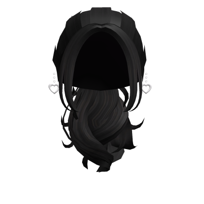 Black Ponytail w Star Earrings